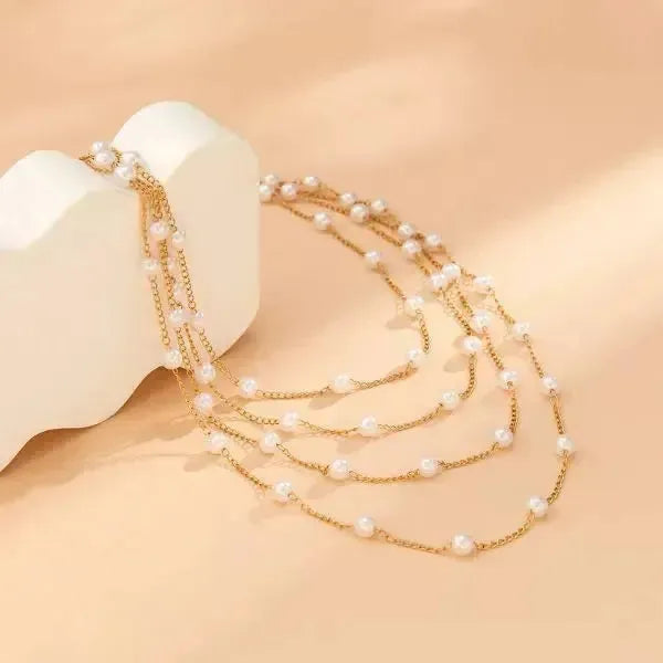 PERLENKETTE DAMEN MODERN IN WEISS UND GOLD - Königlicher Siegelring