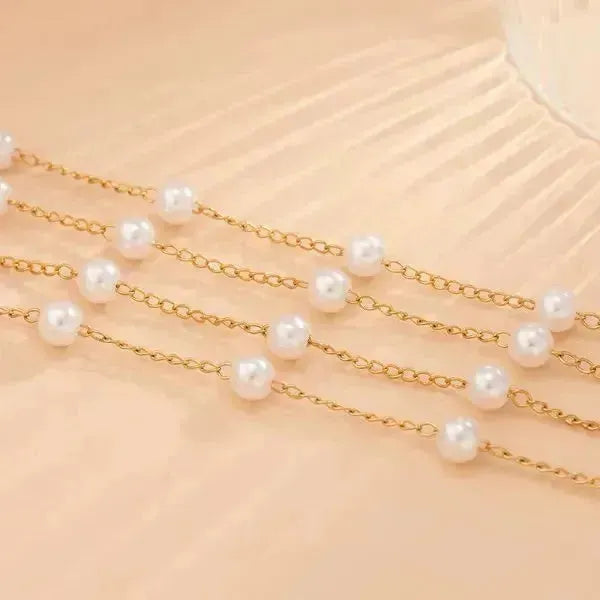 PERLENKETTE DAMEN MODERN IN WEISS UND GOLD - Königlicher Siegelring
