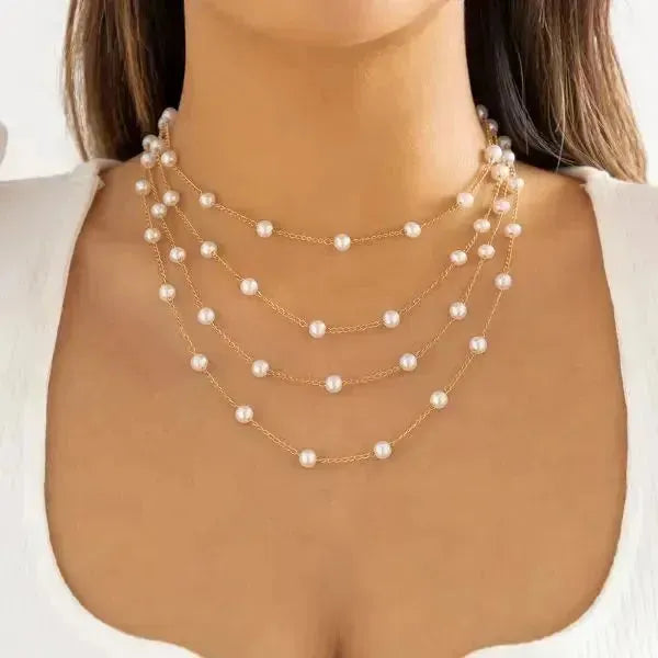 PERLENKETTE DAMEN MODERN IN WEISS UND GOLD - Königlicher Siegelring
