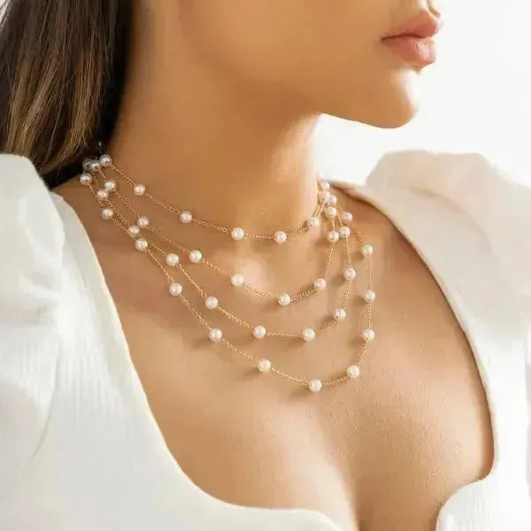 PERLENKETTE DAMEN MODERN IN WEISS UND GOLD - Königlicher Siegelring