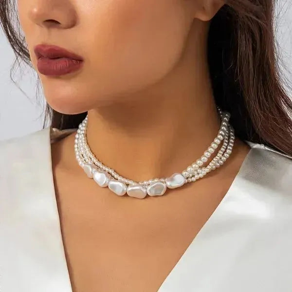 PERLENKETTE DAMEN MODERNE - WEISS PERLE - Königlicher Siegelring
