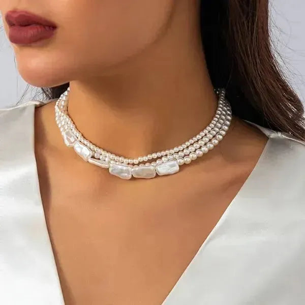 PERLENKETTE DAMEN MODERNE - WEISS PERLE - Königlicher Siegelring