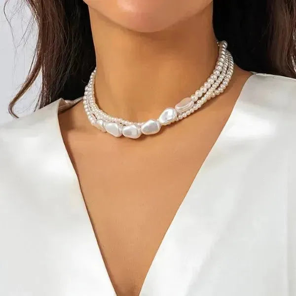 PERLENKETTE DAMEN MODERNE - WEISS PERLE - Königlicher Siegelring