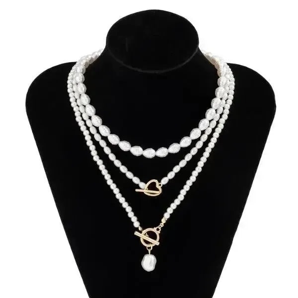PERLENKETTE DAMEN MODESCHMUCK WEIß UND GOLD - Königlicher Siegelring
