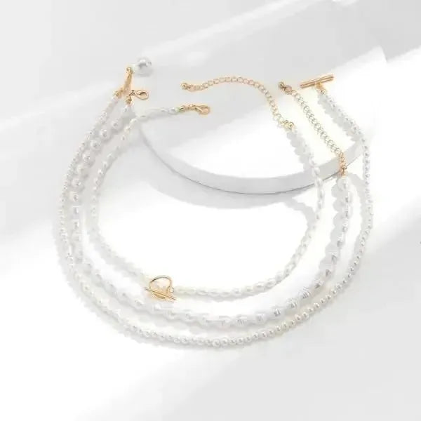 PERLENKETTE DAMEN MODESCHMUCK WEIß UND GOLD - Königlicher Siegelring