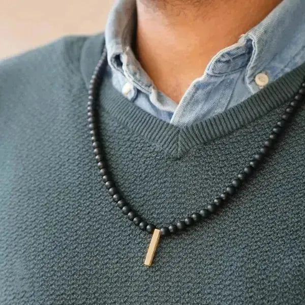 PERLENKETTE HERREN SCHWARZ - Königlicher Siegelring