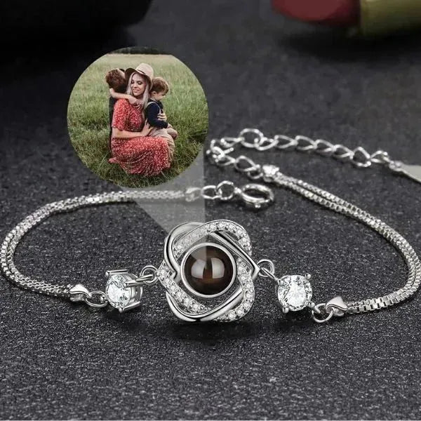 PERSONALISIERTE ARMBÄNDER MIT BILD IM STEIN - 925 STERLING SILBER - Königlicher Siegelring