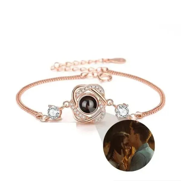 PERSONALISIERTE ARMBÄNDER MIT BILD IM STEIN - 925 STERLING SILBER - Königlicher Siegelring