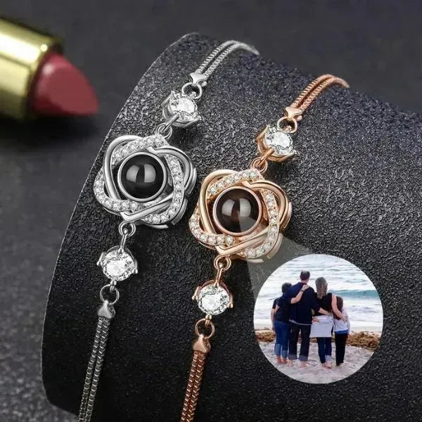 PERSONALISIERTE ARMBÄNDER MIT BILD IM STEIN - 925 STERLING SILBER - Königlicher Siegelring