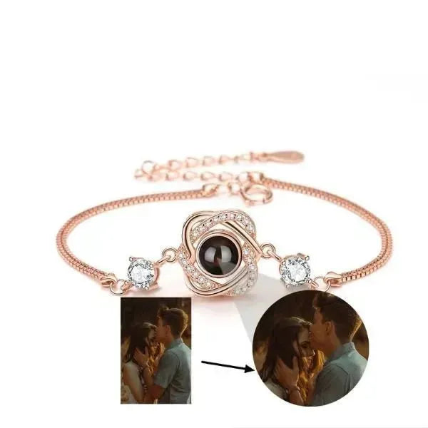 PERSONALISIERTE ARMBÄNDER MIT BILD IM STEIN - 925 STERLING SILBER - Königlicher Siegelring