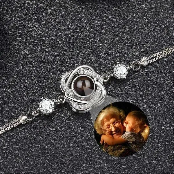 PERSONALISIERTE ARMBÄNDER MIT BILD IM STEIN - 925 STERLING SILBER - Königlicher Siegelring