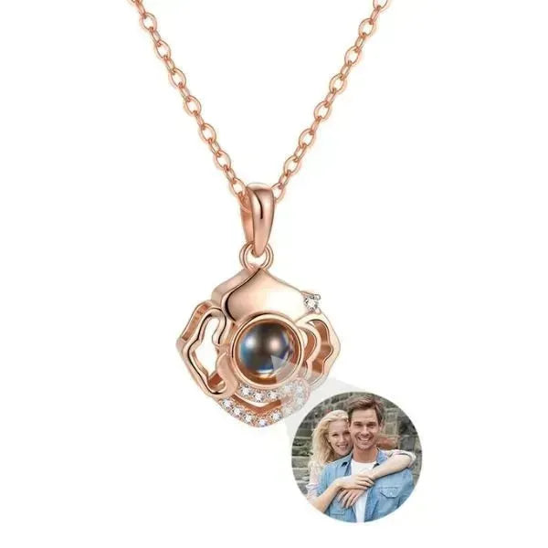Personalisierte Kette mit Bild - Halskette Paare - Königlicher Siegelring