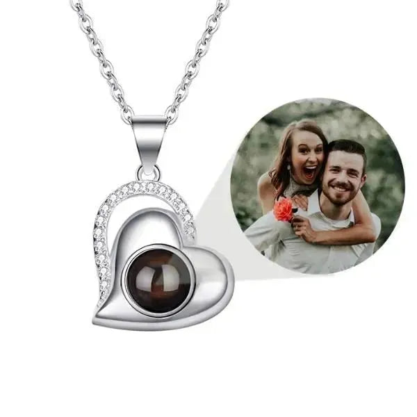 PERSONALISIERTE KETTE MIT FOTO IM STEIN AUS 925 ECHT SILBER - ENCHANT YOUR HEART - Königlicher Siegelring
