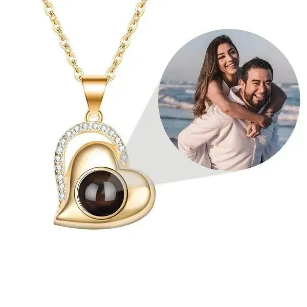 PERSONALISIERTE KETTE MIT FOTO IM STEIN AUS 925 ECHT SILBER - ENCHANT YOUR HEART - Königlicher Siegelring