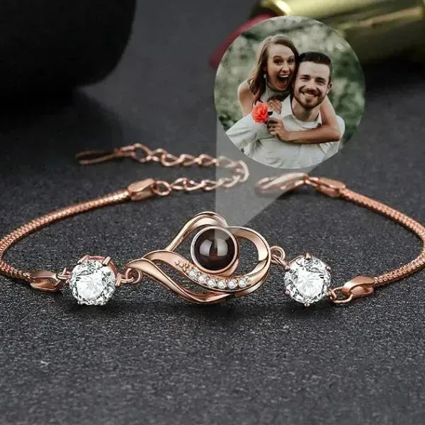 PERSONALISIERTES ARMBAND MIT BILD IM STEIN AUS 925ER ECHT SILBER - MIT DIAMANTEN - Königlicher Siegelring