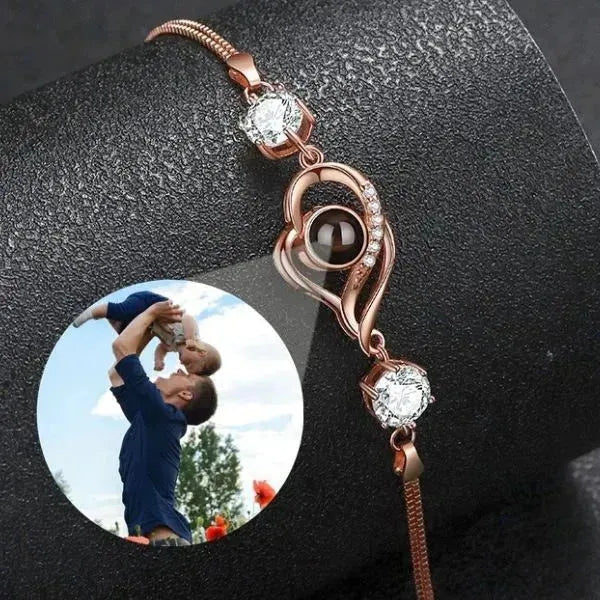 PERSONALISIERTES ARMBAND MIT BILD IM STEIN AUS 925ER ECHT SILBER - MIT DIAMANTEN - Königlicher Siegelring