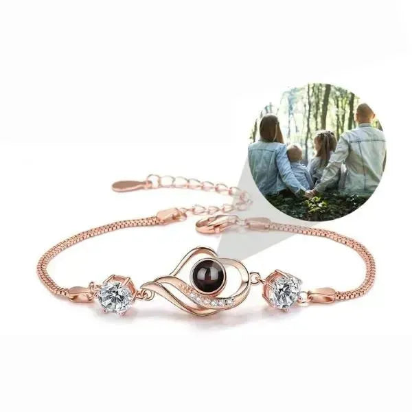 PERSONALISIERTES ARMBAND MIT BILD IM STEIN AUS 925ER ECHT SILBER - MIT DIAMANTEN - Königlicher Siegelring