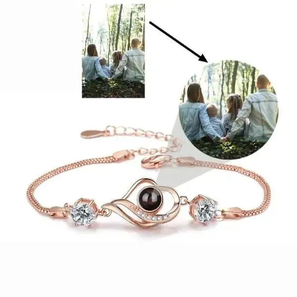 PERSONALISIERTES ARMBAND MIT BILD IM STEIN AUS 925ER ECHT SILBER - MIT DIAMANTEN - Königlicher Siegelring