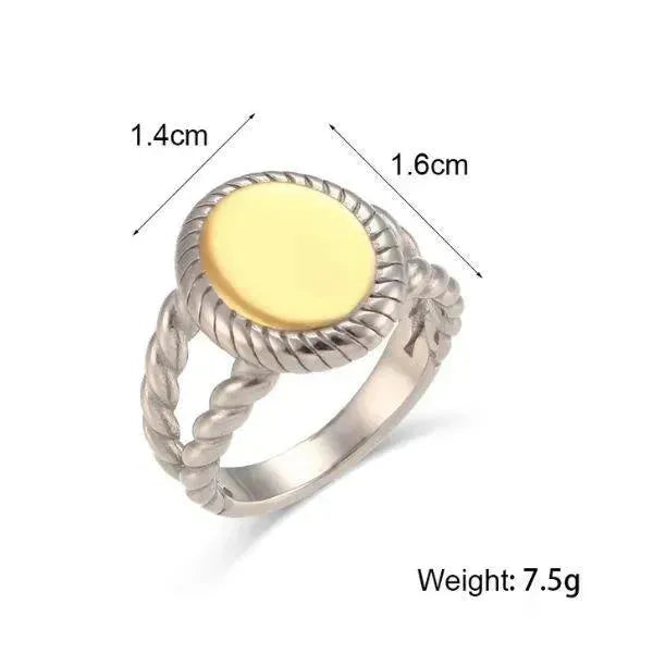 SIEGELRING DAMEN GOLD UND SILBER FARBE - ABSOLUTER STIL UND ELEGANZ - Königlicher Siegelring