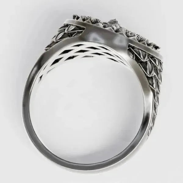 SIEGELRING HERREN ERZENGEL SANKT MICHAEL IN STERLING SILBER - Königlicher Siegelring