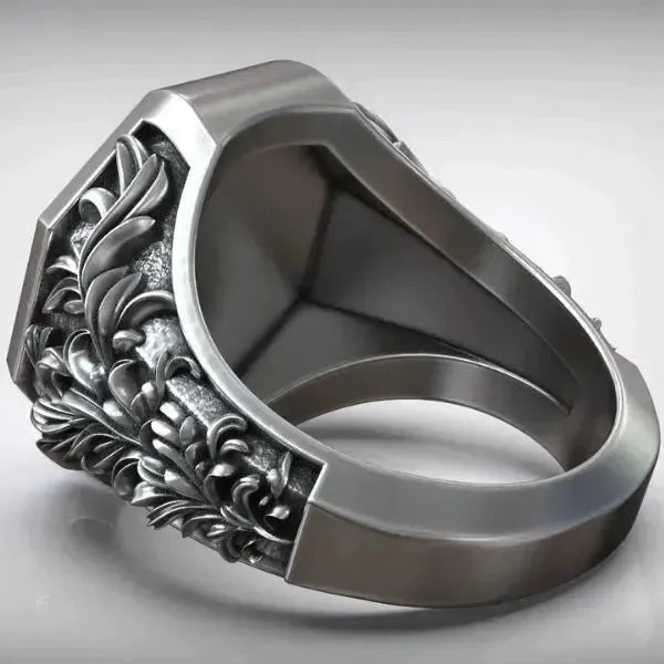SIEGELRING HERREN IM KÖNIGLICHEN BAROCKSTIL AUS STERLING SILBER - ZEITLOSE ELEGANZ - Königlicher Siegelring