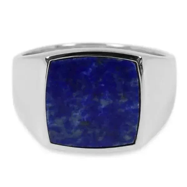 SIEGELRING HERREN SILBER MASSIV MIT LAPISLAZULI BLAU - WEISHEIT - Königlicher Siegelring