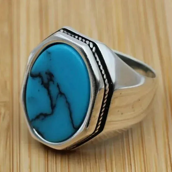 SIEGELRING HERREN SILBER MASSIV MIT STEIN SYMBOL DER WEISHEIT - Königlicher Siegelring