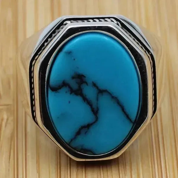 SIEGELRING HERREN SILBER MASSIV MIT STEIN SYMBOL DER WEISHEIT - Königlicher Siegelring