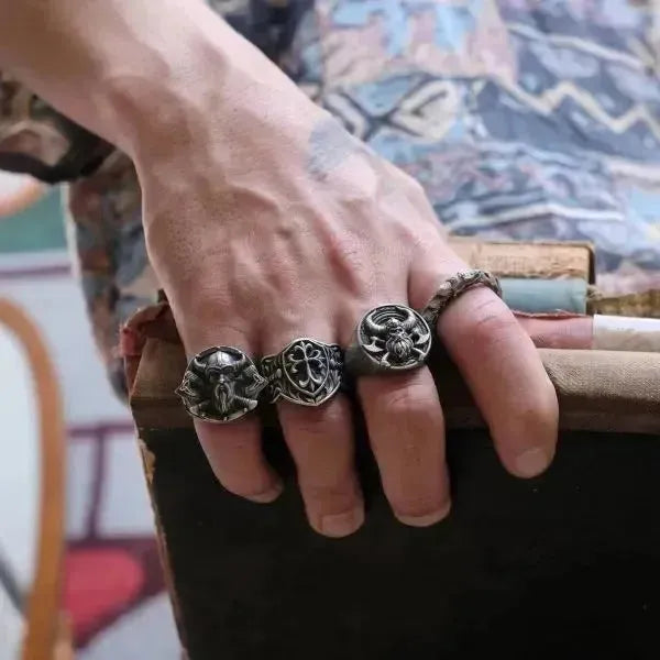 SIEGELRING HERREN WIKINGER | SCHMUCK NORSE MYTHOLOGY - Königlicher Siegelring