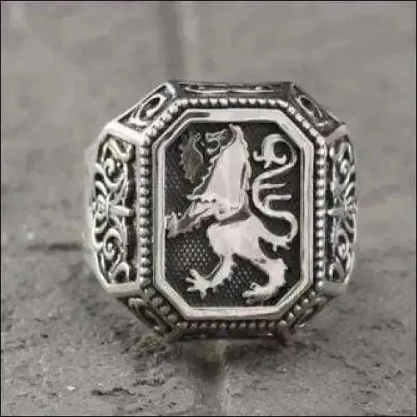 SIEGELRING LÖWE HANDGEFERTIGT NACH MASS AUS STERLING SILBER FÜR HERREN - Königlicher Siegelring