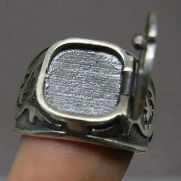 SIEGELRING MYSTERIÖSER HERREN AUS STERLING SILBER - Königlicher Siegelring