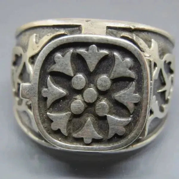 SIEGELRING MYSTERIÖSER HERREN AUS STERLING SILBER - Königlicher Siegelring