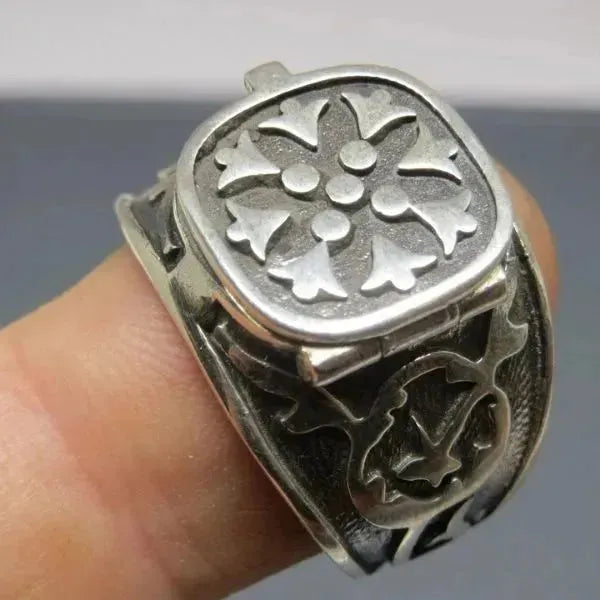 SIEGELRING MYSTERIÖSER HERREN AUS STERLING SILBER - Königlicher Siegelring