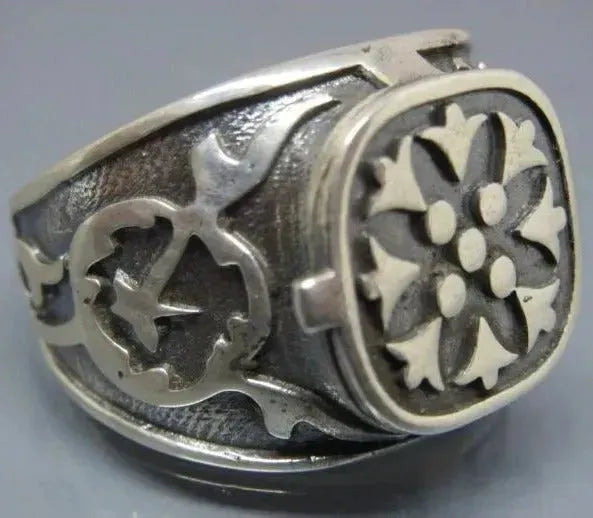 SIEGELRING MYSTERIÖSER HERREN AUS STERLING SILBER - Königlicher Siegelring