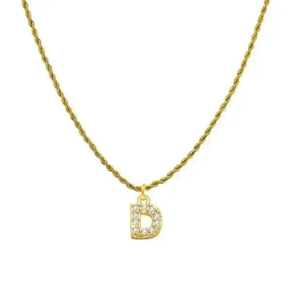 KETTE MIT BUCHSTABEN GOLD - DIAMANT - Königlicher Siegelring