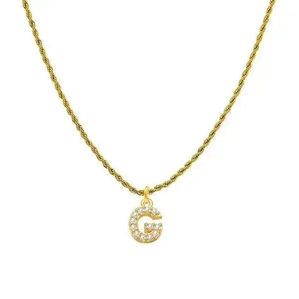 KETTE MIT BUCHSTABEN GOLD - DIAMANT - Königlicher Siegelring