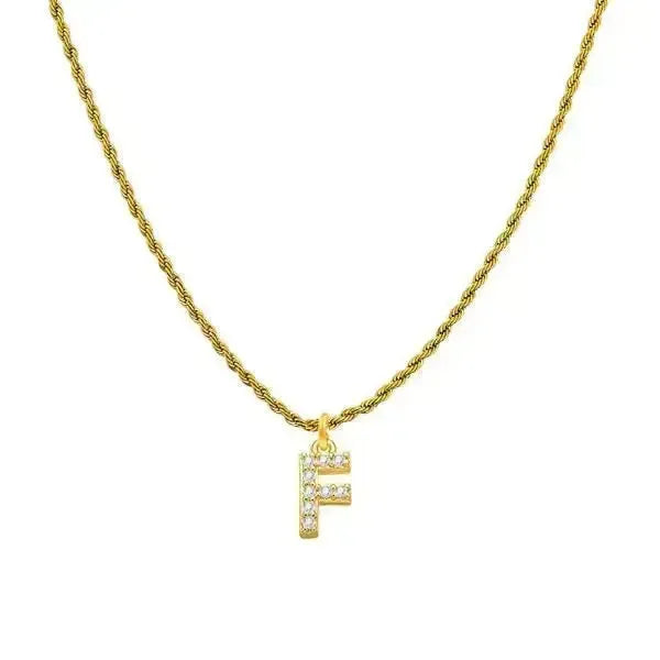 KETTE MIT BUCHSTABEN GOLD - DIAMANT - Königlicher Siegelring