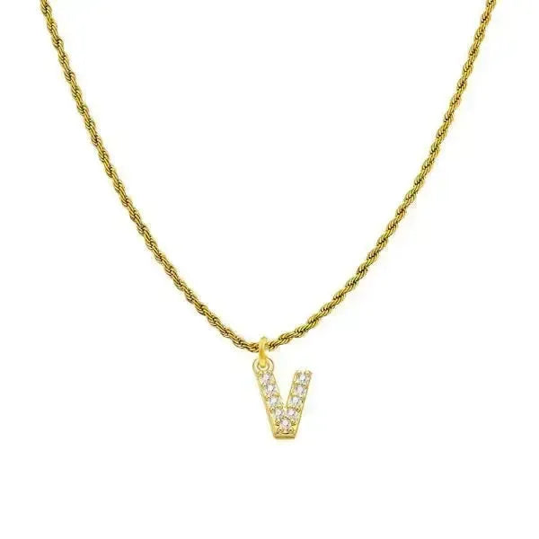 KETTE MIT BUCHSTABEN GOLD - DIAMANT - Königlicher Siegelring