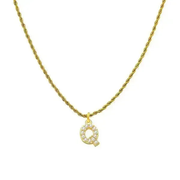 KETTE MIT BUCHSTABEN GOLD - DIAMANT - Königlicher Siegelring