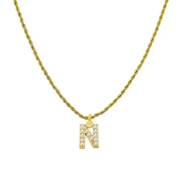 KETTE MIT BUCHSTABEN GOLD - DIAMANT - Königlicher Siegelring