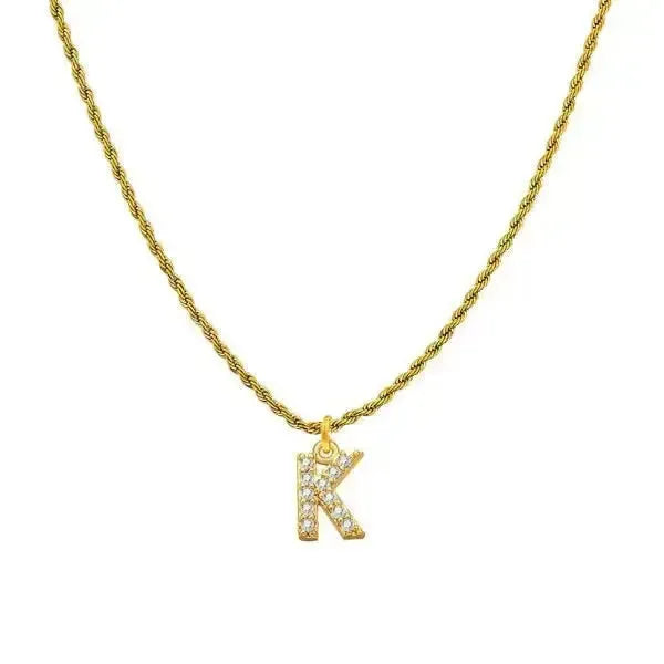 KETTE MIT BUCHSTABEN GOLD - DIAMANT - Königlicher Siegelring