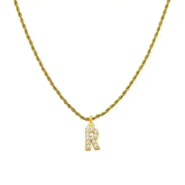 KETTE MIT BUCHSTABEN GOLD - DIAMANT - Königlicher Siegelring
