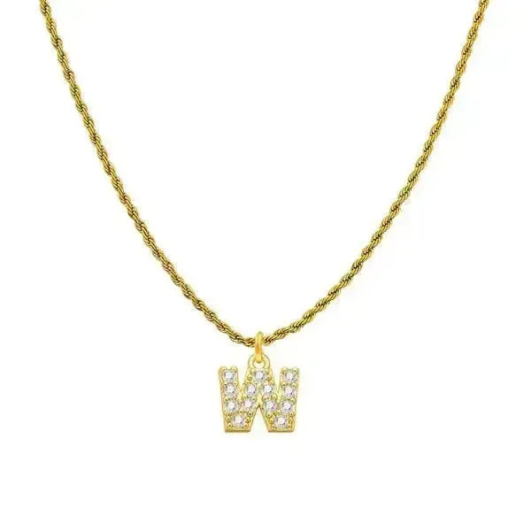 KETTE MIT BUCHSTABEN GOLD - DIAMANT - Königlicher Siegelring