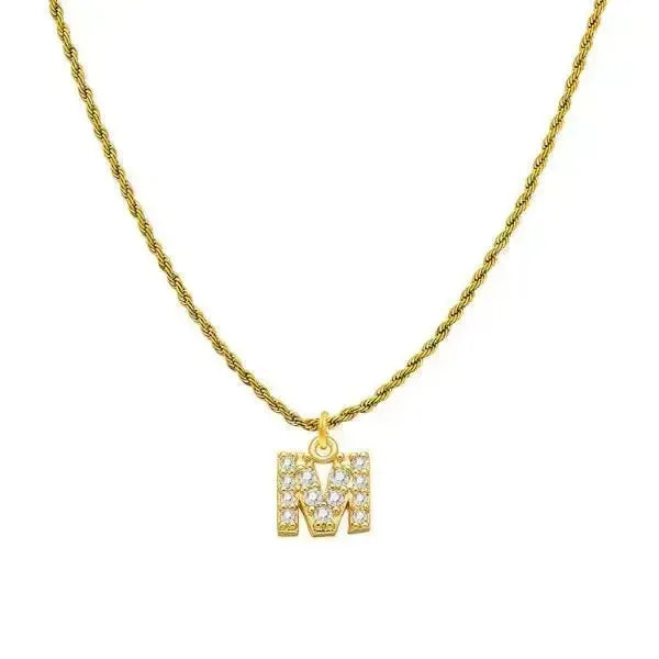 KETTE MIT BUCHSTABEN GOLD - DIAMANT - Königlicher Siegelring