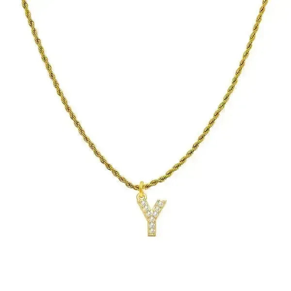KETTE MIT BUCHSTABEN GOLD - DIAMANT - Königlicher Siegelring