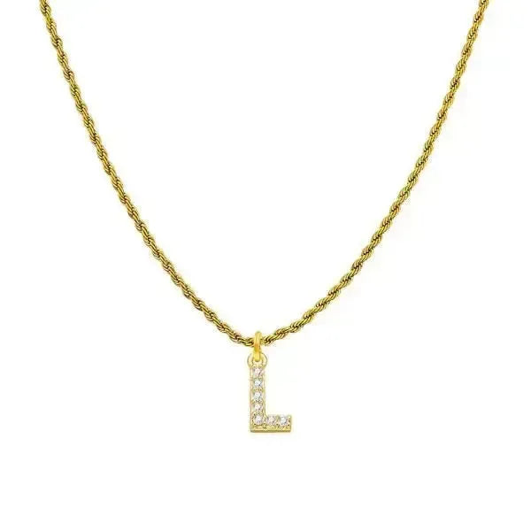KETTE MIT BUCHSTABEN GOLD - DIAMANT - Königlicher Siegelring