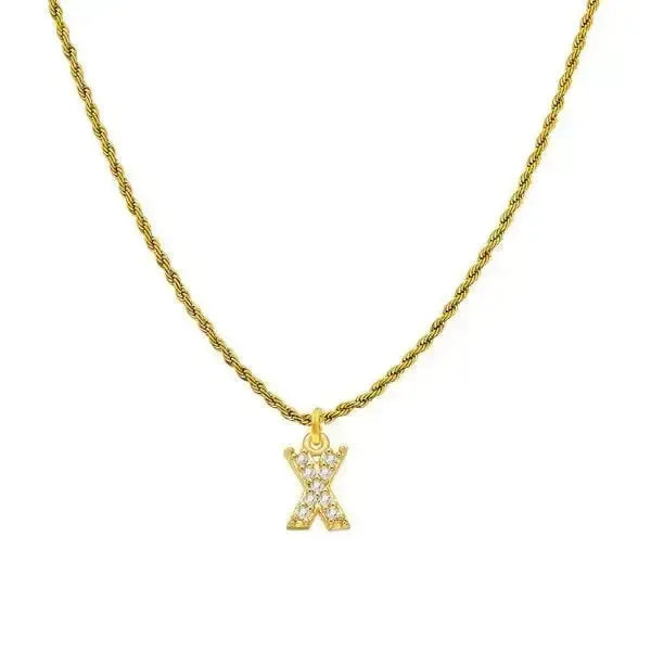 KETTE MIT BUCHSTABEN GOLD - DIAMANT - Königlicher Siegelring