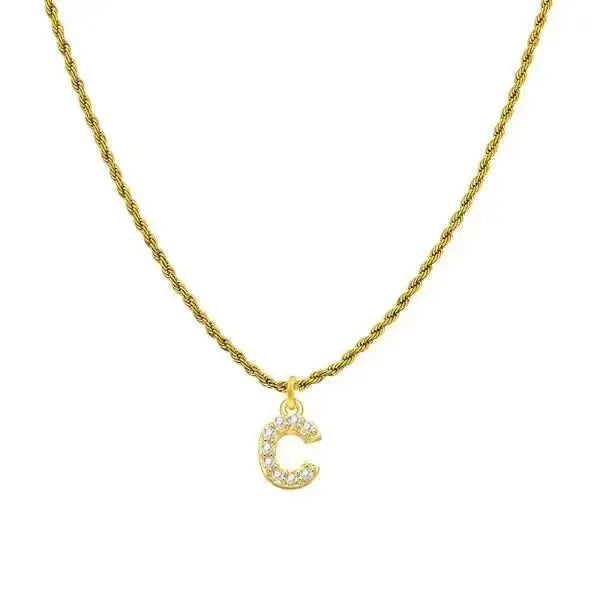 KETTE MIT BUCHSTABEN GOLD - DIAMANT - Königlicher Siegelring
