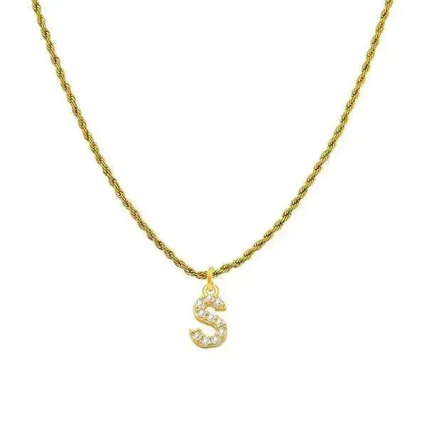 KETTE MIT BUCHSTABEN GOLD - DIAMANT - Königlicher Siegelring