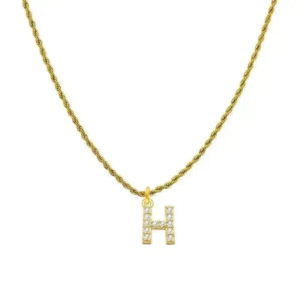 KETTE MIT BUCHSTABEN GOLD - DIAMANT - Königlicher Siegelring